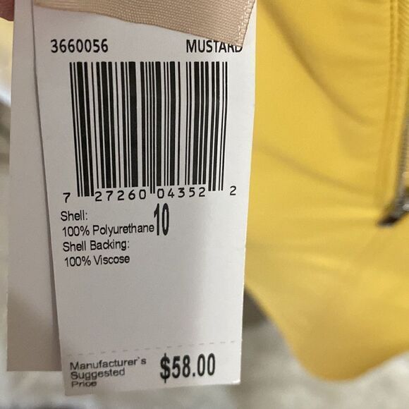 NWT Philosophy Mustard Colored Faux Leather Skirt- Size 10 - Picture 10 of 11